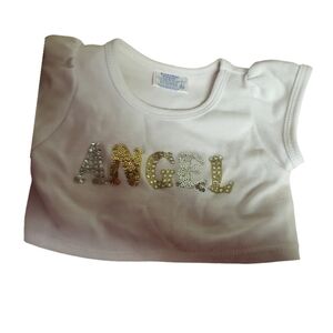 2/$10 Build A Bear Angel Tee Shirt White